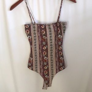 Bonded floral bodysuit